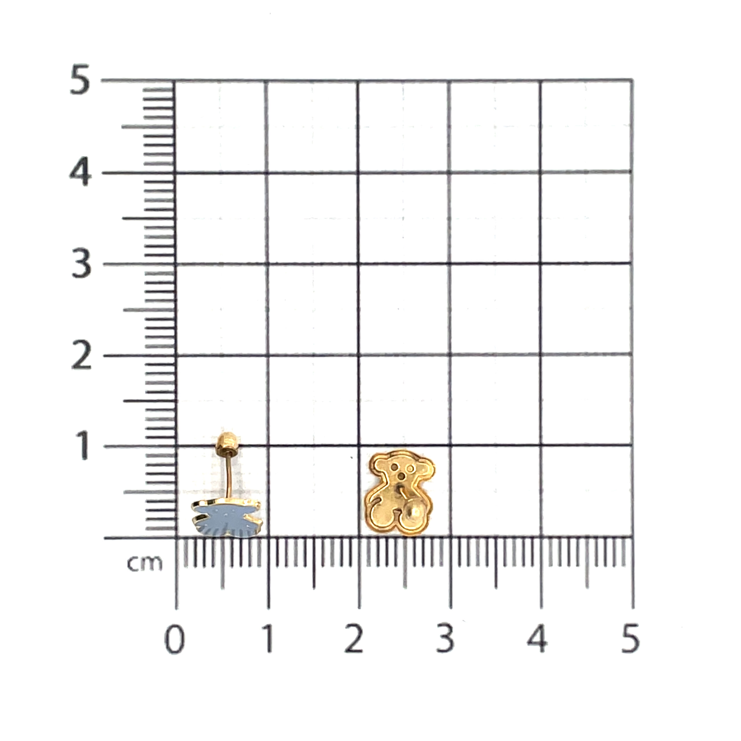 Broquel de oro 10k Osito tous azul 7mm - Imagen 4