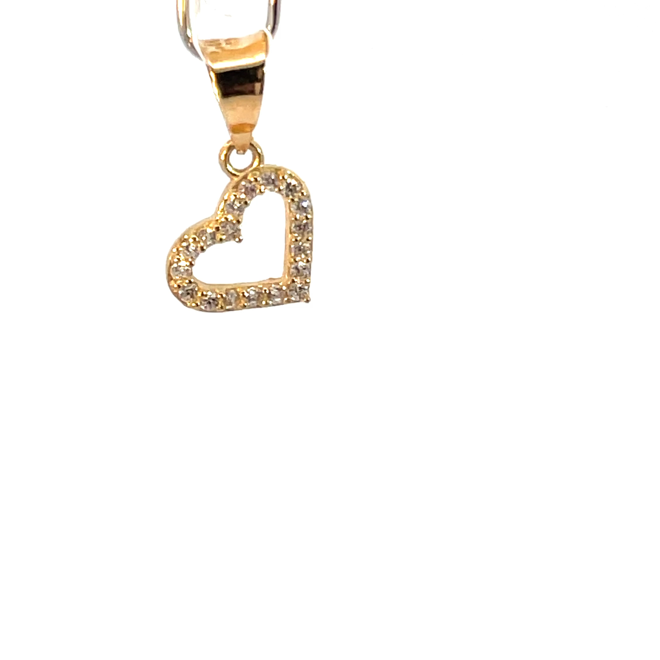 Dije de oro 10k Corazón con piedras - Imagen 2