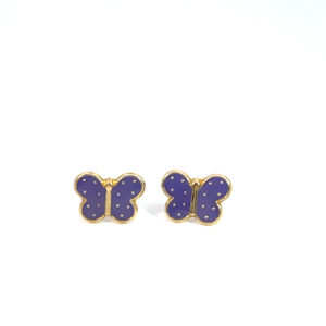Broquel de oro 10k Mariposa 6mm