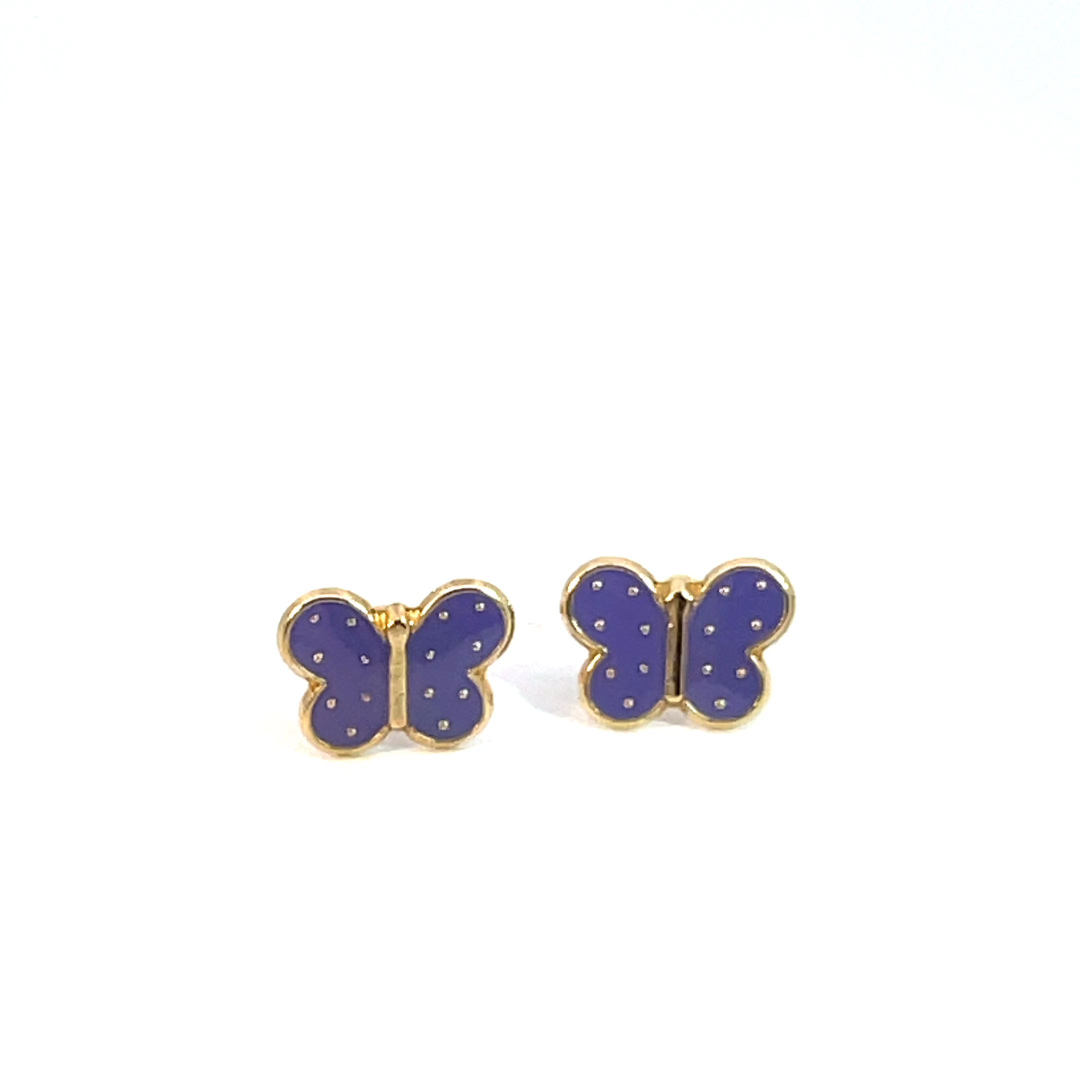 Broquel de oro 10k Mariposa 6mm - Imagen 2