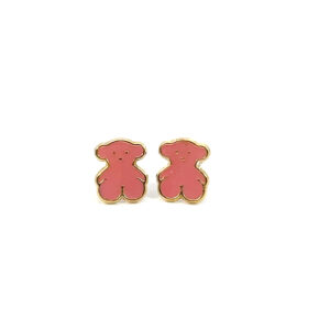 Broquel de oro 10k Osito tous rosa 7mm