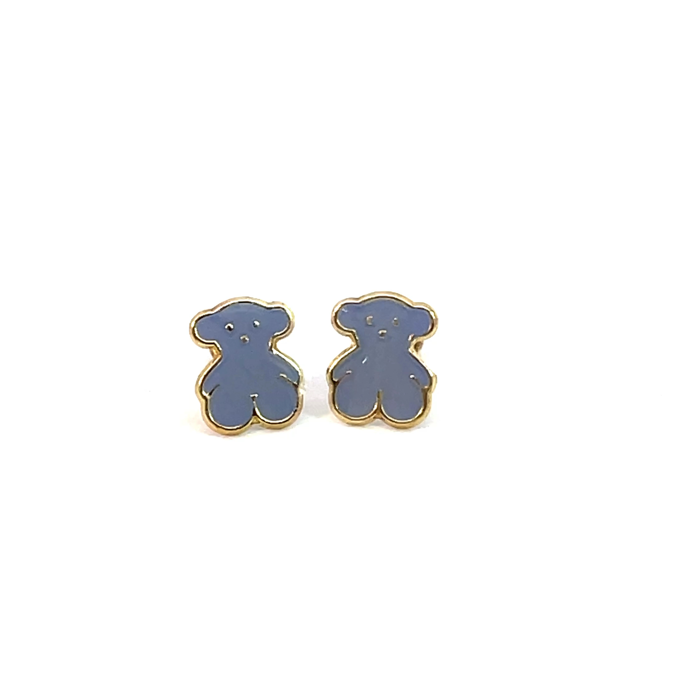 Broquel de oro 10k Osito tous azul 7mm