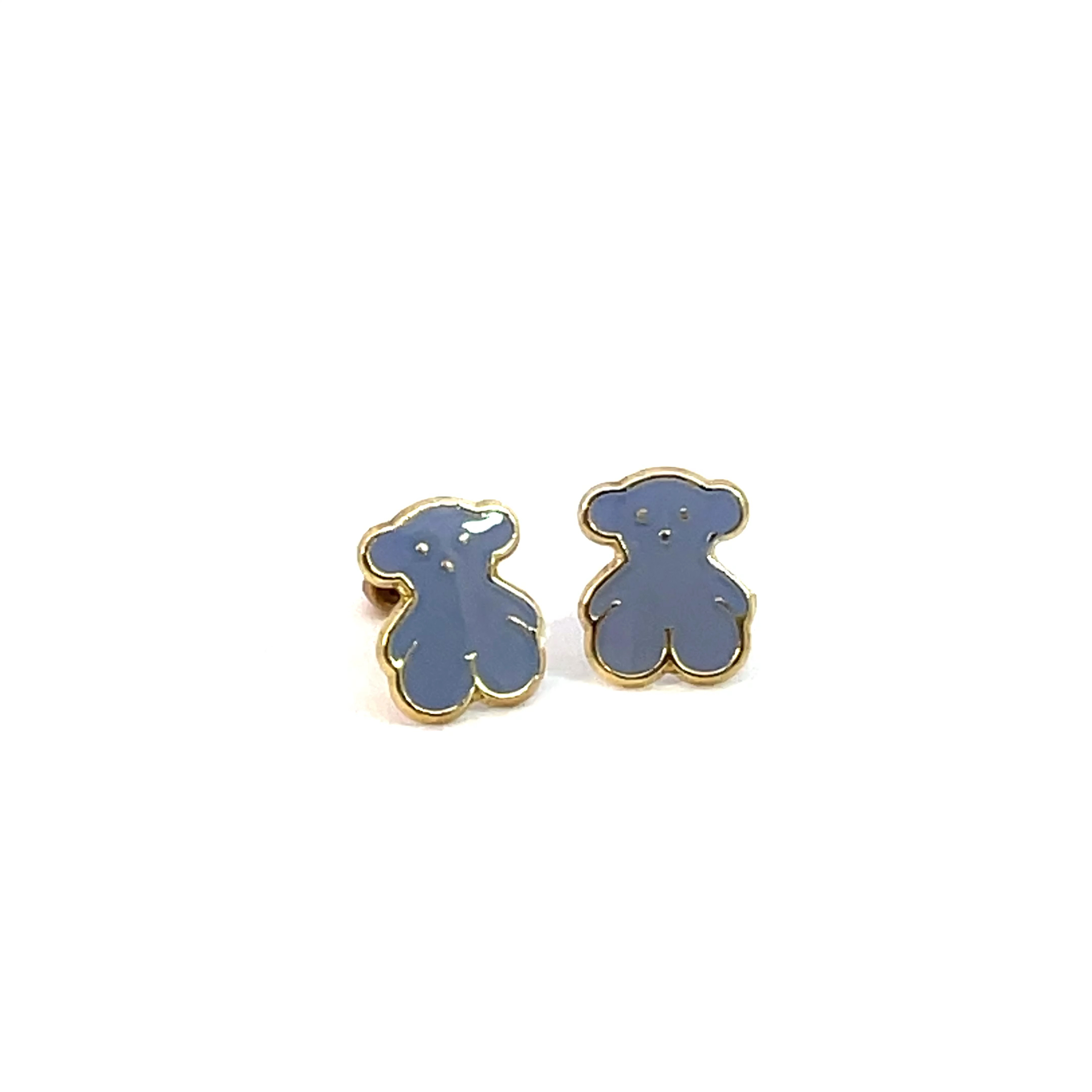 Broquel de oro 10k Osito tous azul 7mm - Imagen 2