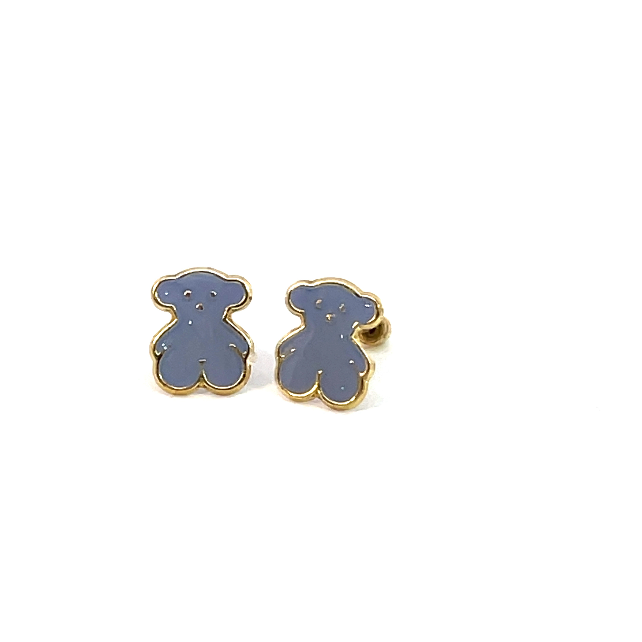 Broquel de oro 10k Osito tous azul 7mm - Imagen 3