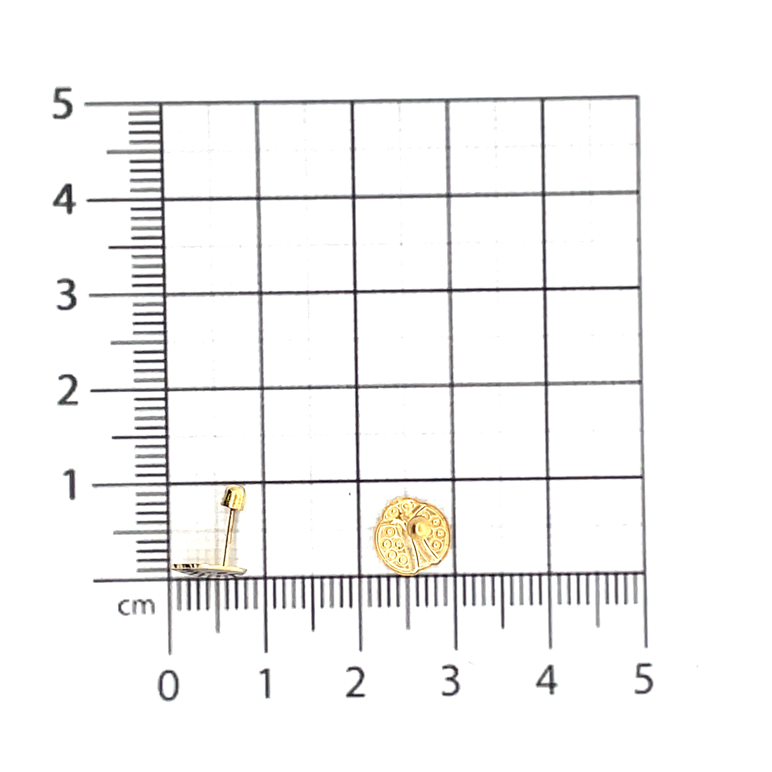 Broquel de oro 10k Mariquita 6.5mm - Imagen 4