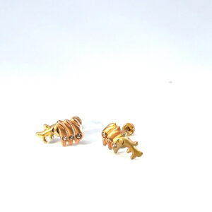Broquel oro 10k Delfines 8mm