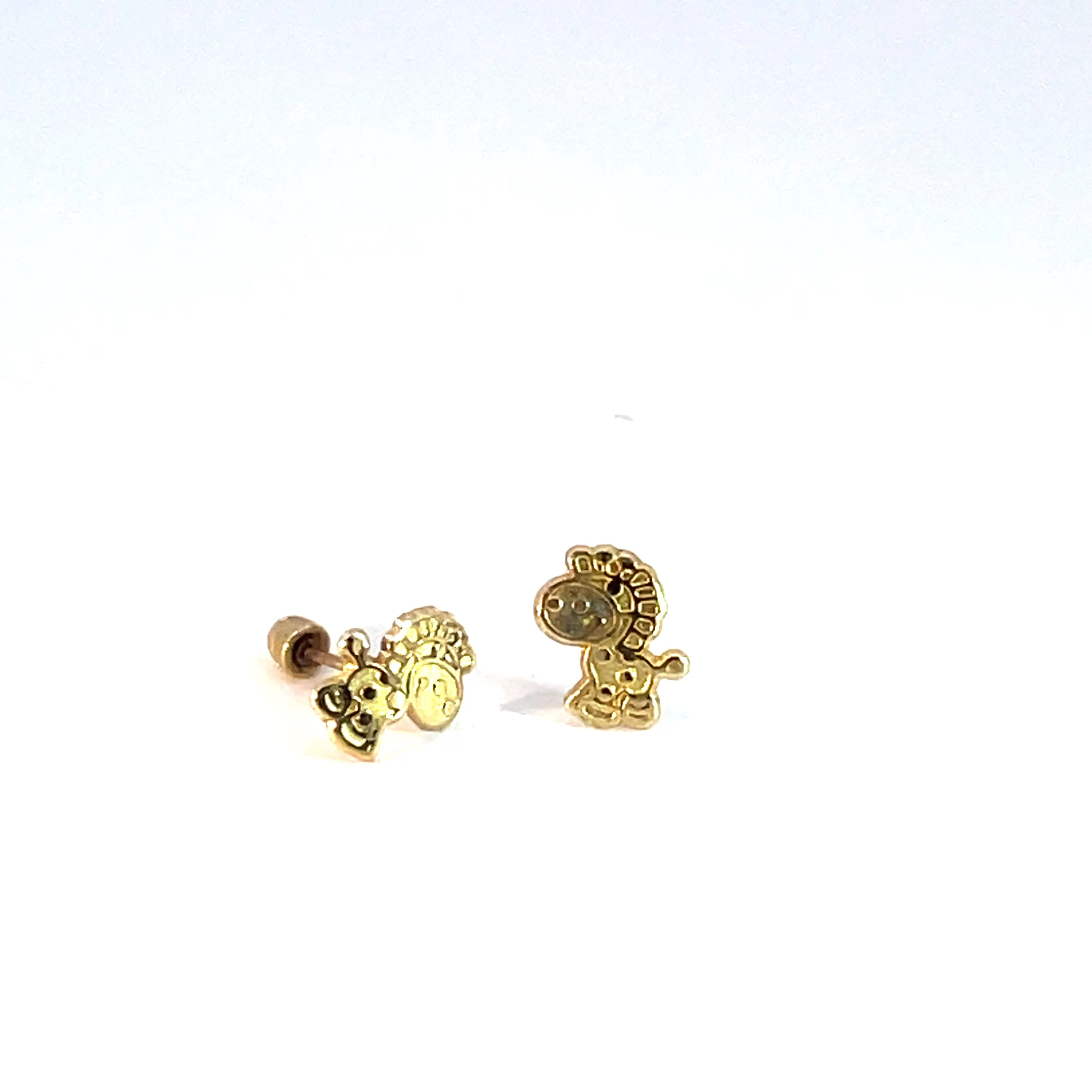 Broquel de oro 10k Jirafa 6mm