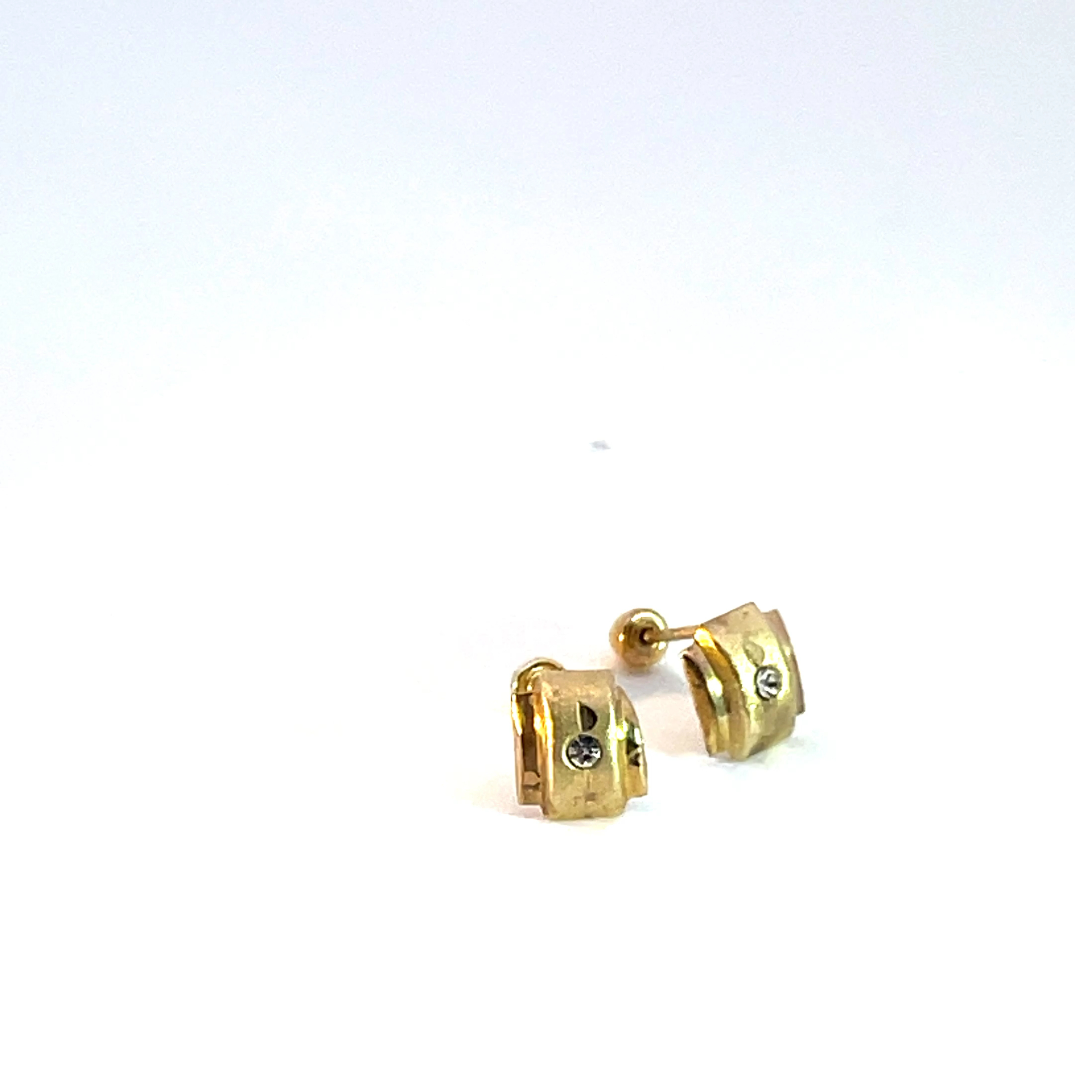 Broquel de oro 10k Tablilla con piedra 5mm - Imagen 2