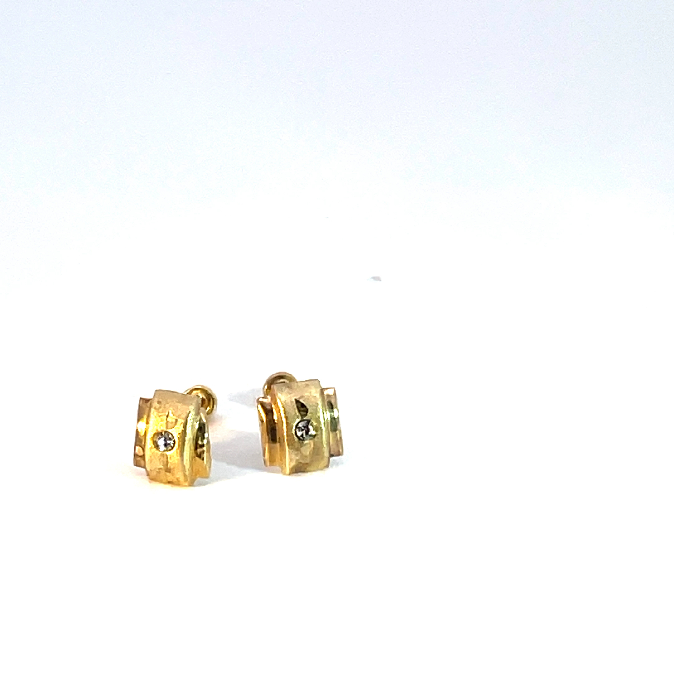 Broquel de oro 10k Tablilla con piedra 5mm - Imagen 3