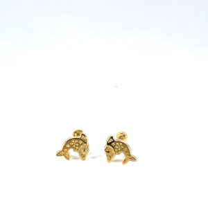 Broquel de oro 10k Delfin 6mm