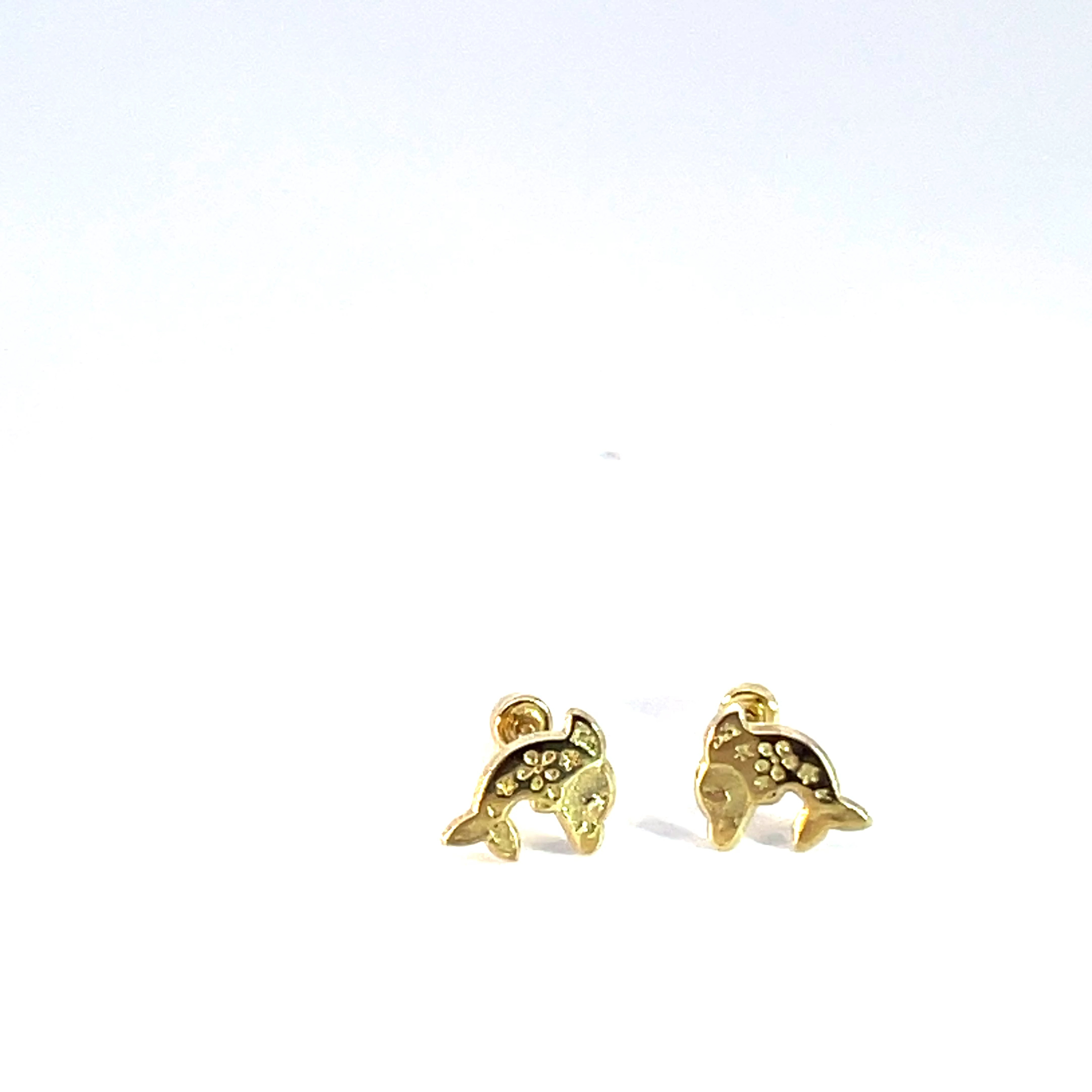 Broquel de oro 10k Delfin 6mm - Imagen 2