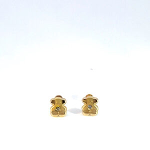 Broquel de oro 10k Osito tous con piedra 4.5mm