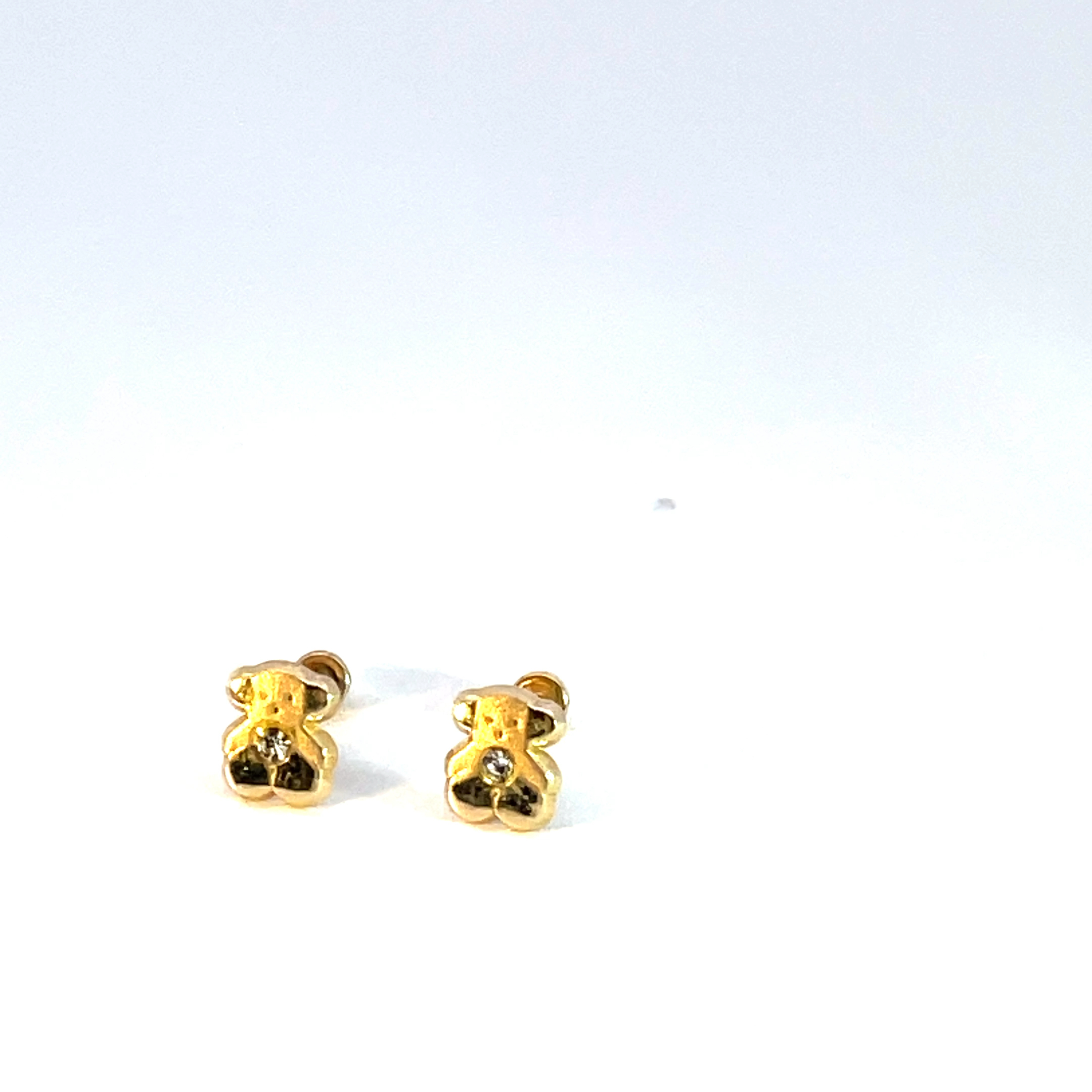 Broquel de oro 10k Osito tous con piedra 4.5mm - Imagen 3