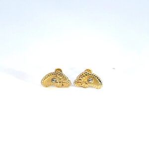 Broquel de oro 10k Pies con piedra 7mm