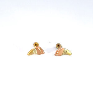 Broquel de oro 10k Pies tricolor 7mm
