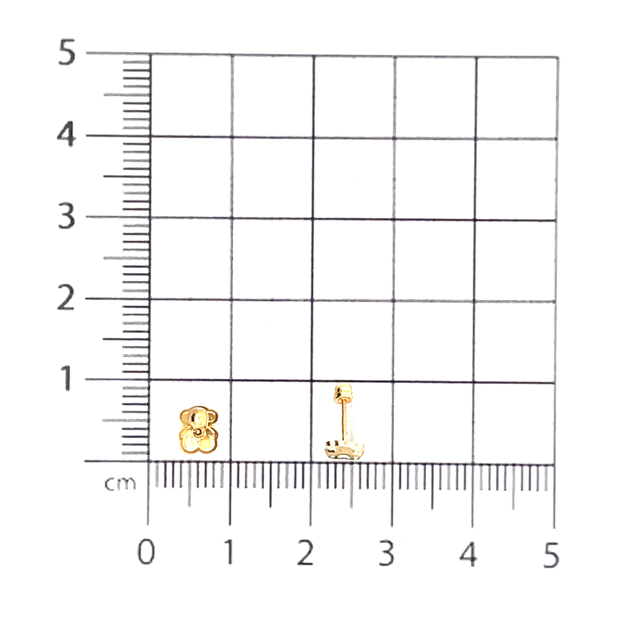 Broquel de oro 10k Osito tous con piedra 4.5mm - Imagen 4