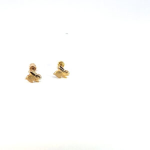 Broquel de oro 10k Conejitos 2.5mm