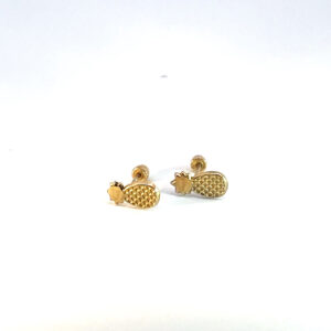 Broquel de oro 10k Piña 6mm