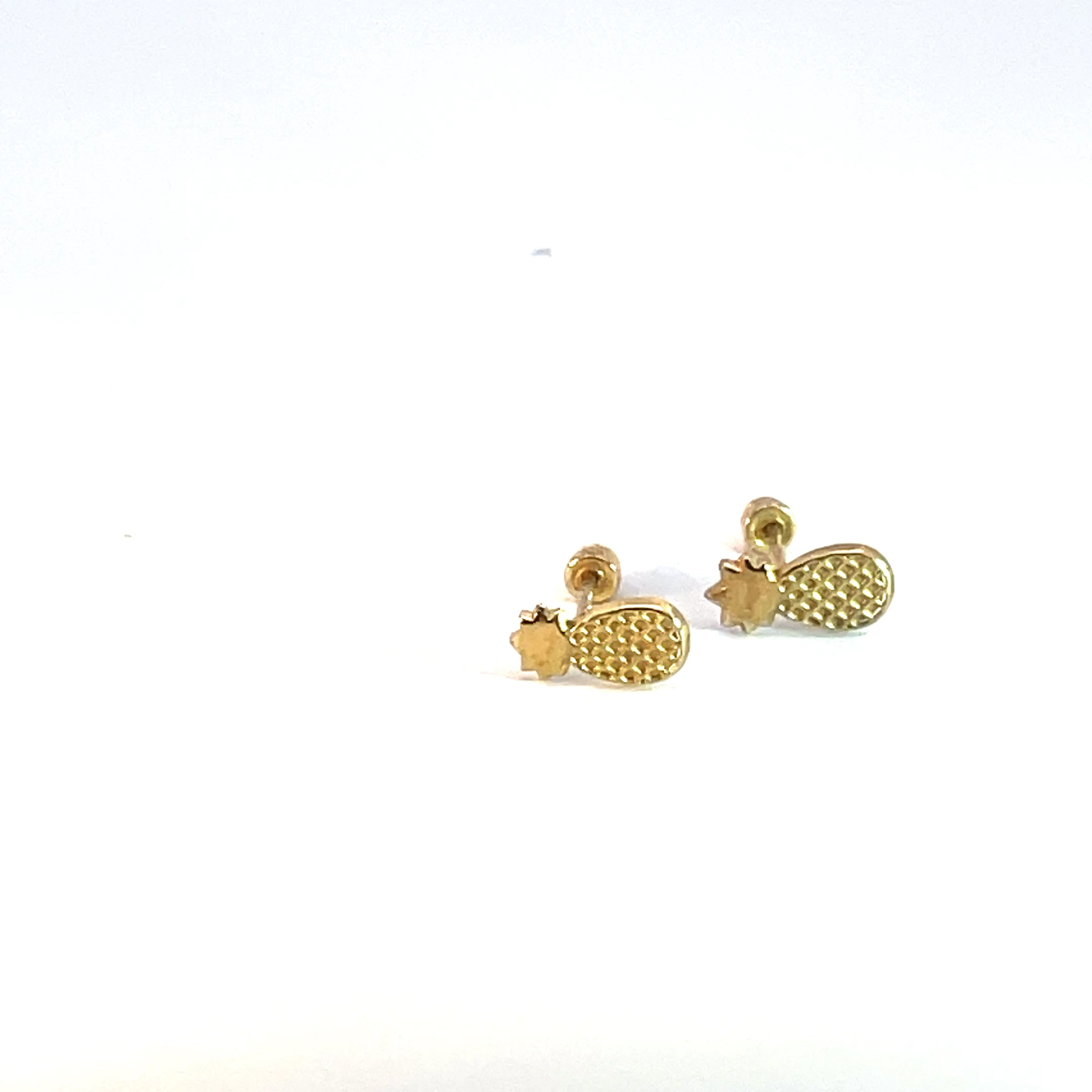Broquel de oro 10k Piña 6mm - Imagen 2