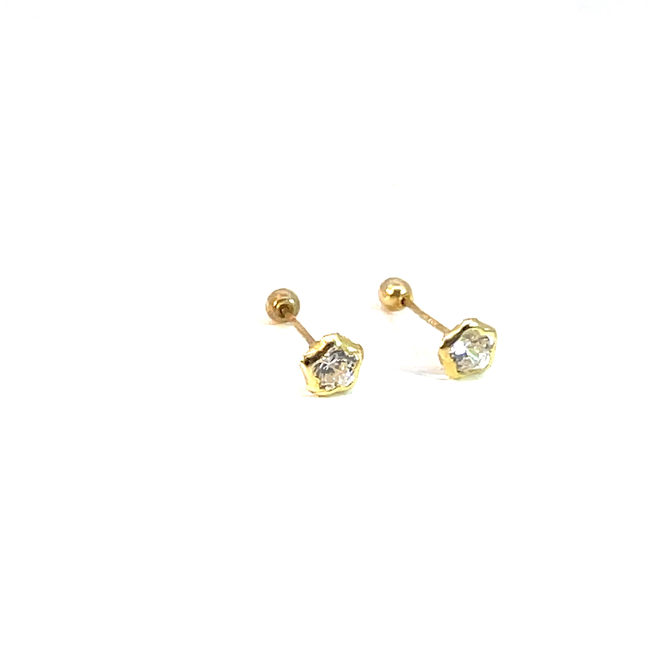 Broquel de oro 10k Estrella con piedra 3.5mm - Imagen 2