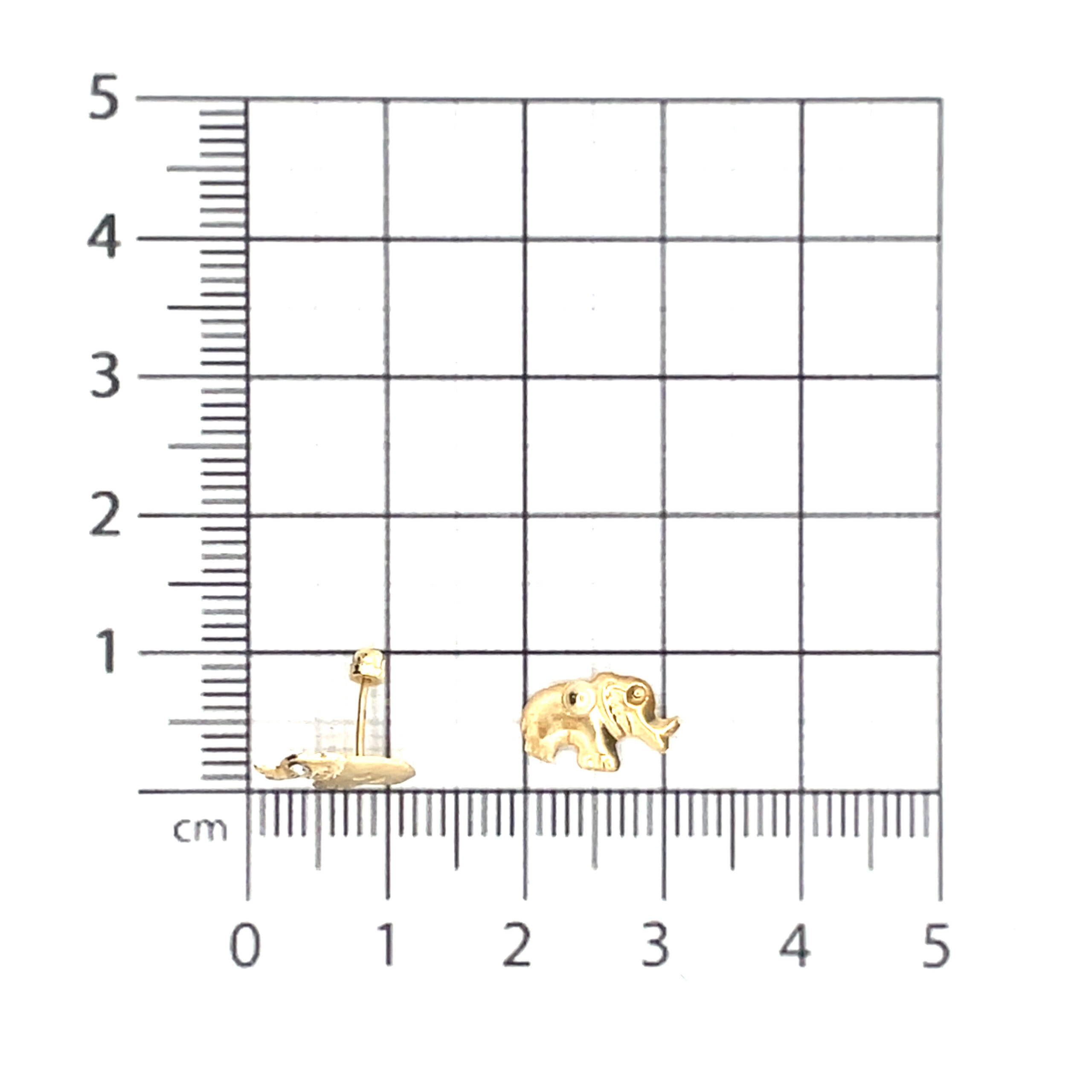 Broquel de oro 10k Elefante con piedra 6mm - Imagen 4