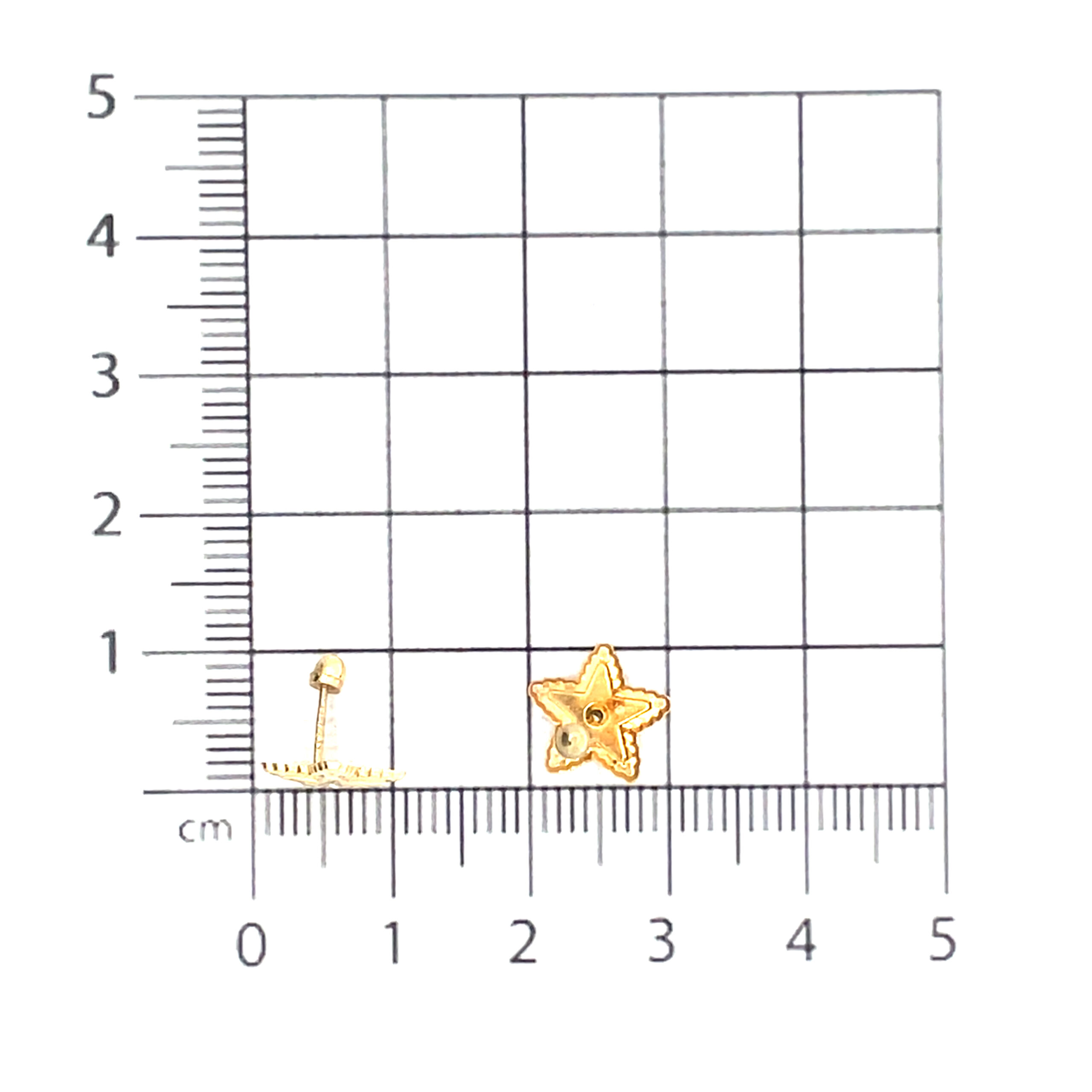 Broquel de oro 10k Estrella con piedra 8mm - Imagen 4