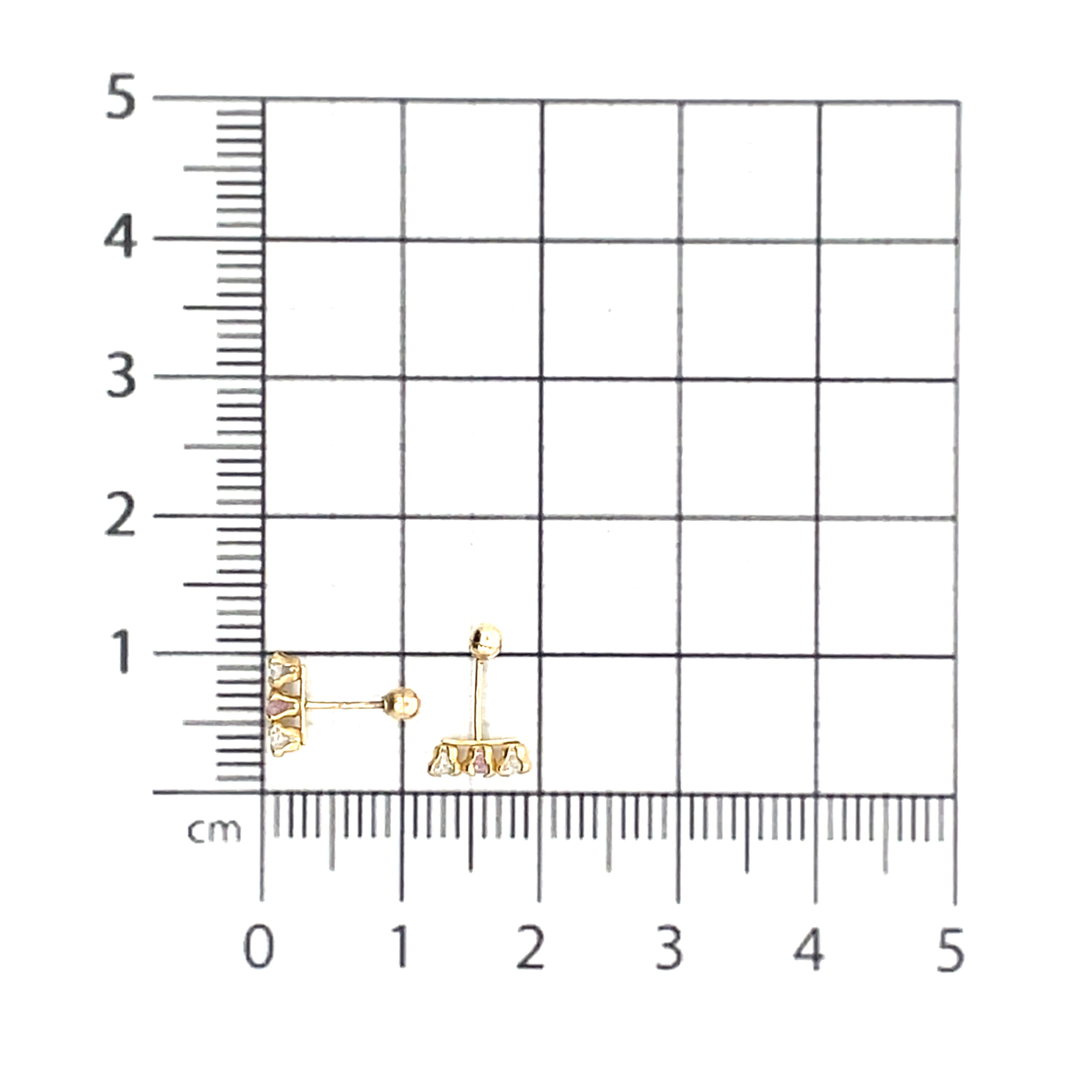Broquel de oro 10k Barra con piedras 1mm - Imagen 4