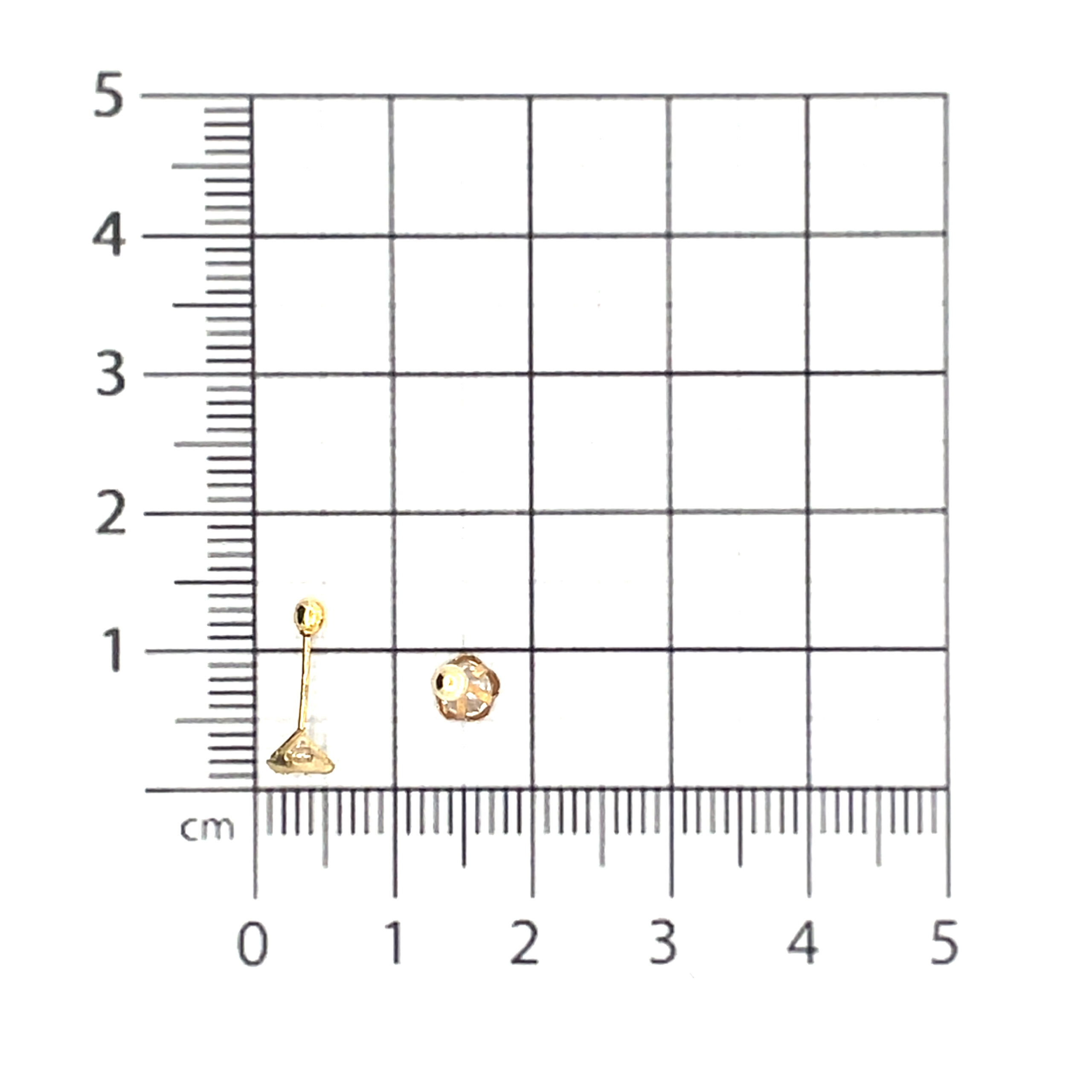 Broquel de oro 10k Estrella con piedra 3.5mm - Imagen 4