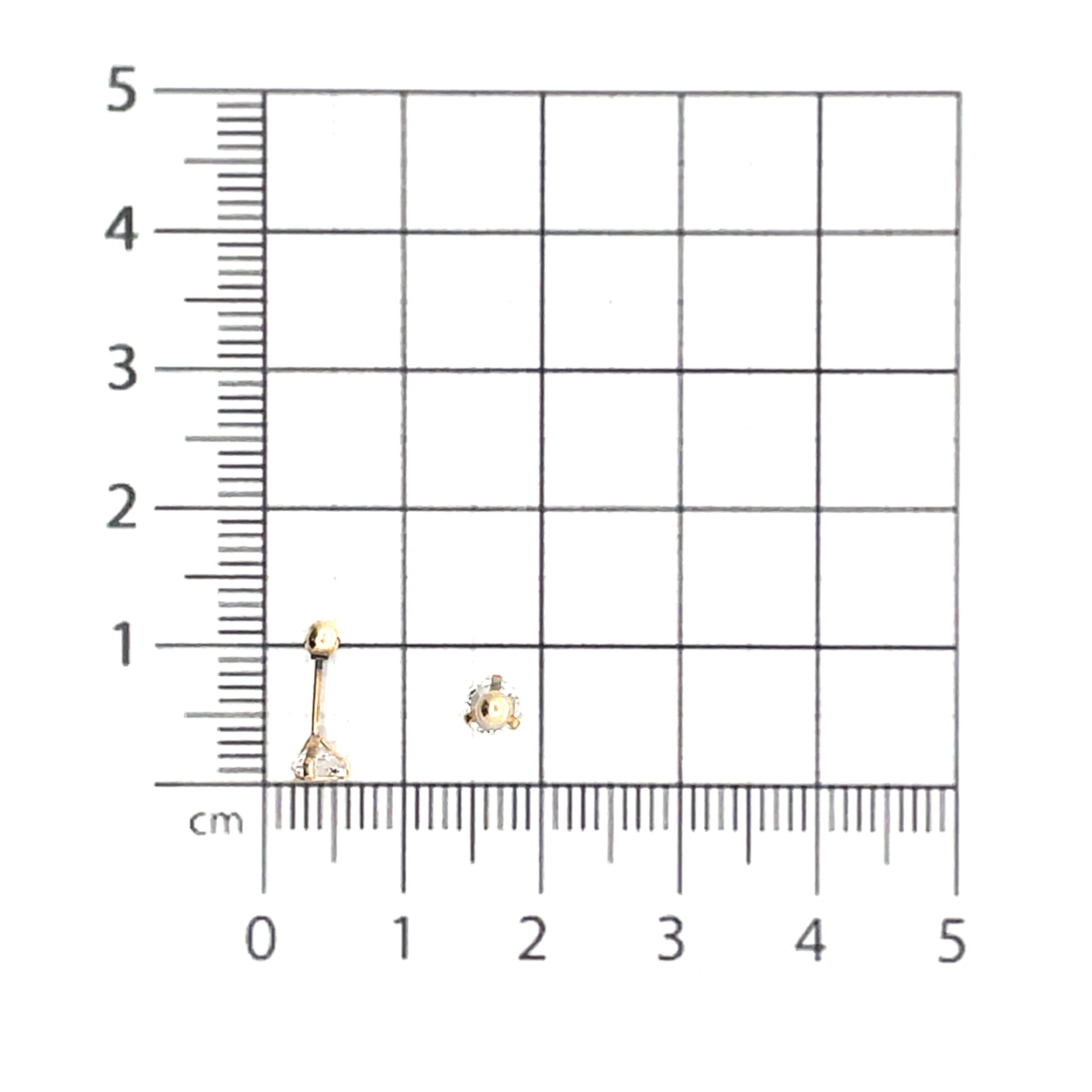 Broquel de oro 10k Bisel piedra blanca 3mm - Imagen 4
