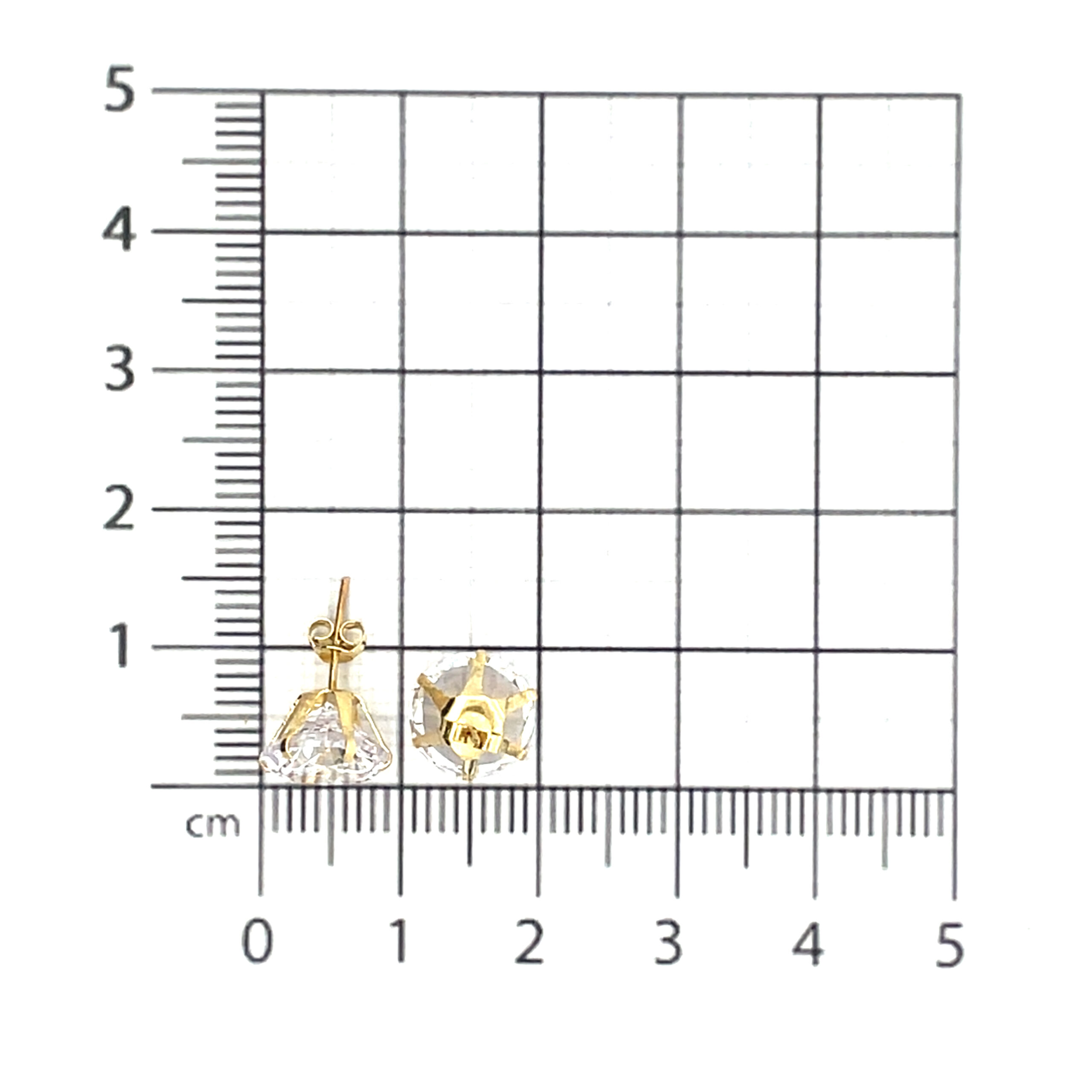 Broquel de oro 10k Sin bisel piedra redonda blanca 7.5mm - Imagen 4