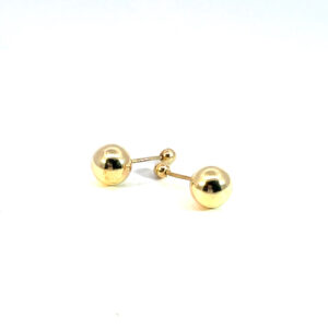 Broquel de oro 10k Esfera bola lisa 6mm