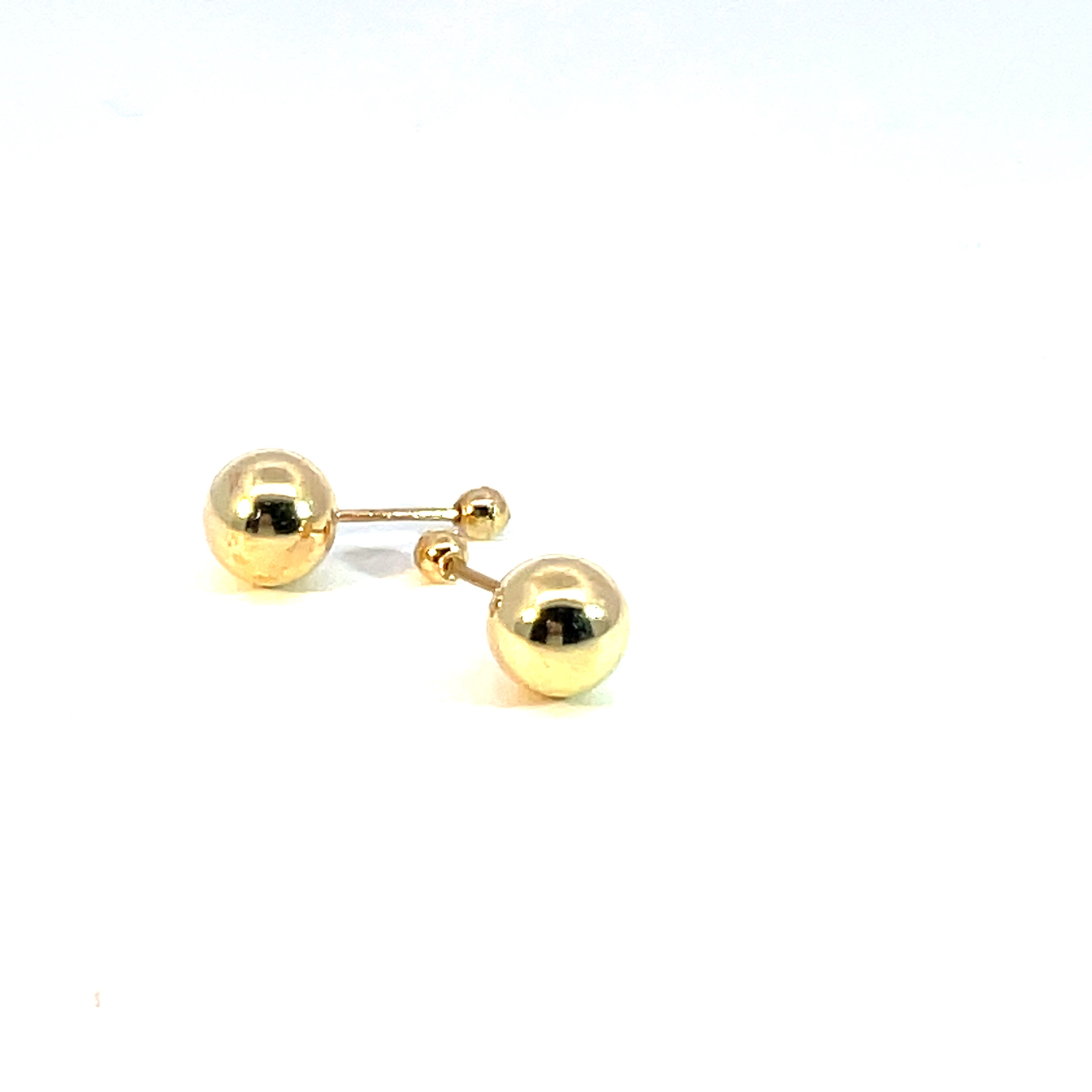 Broquel de oro 10k Esfera bola lisa 6mm - Imagen 3