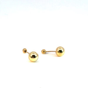 Broquel de oro 10k Esfera bola lisa 5mm