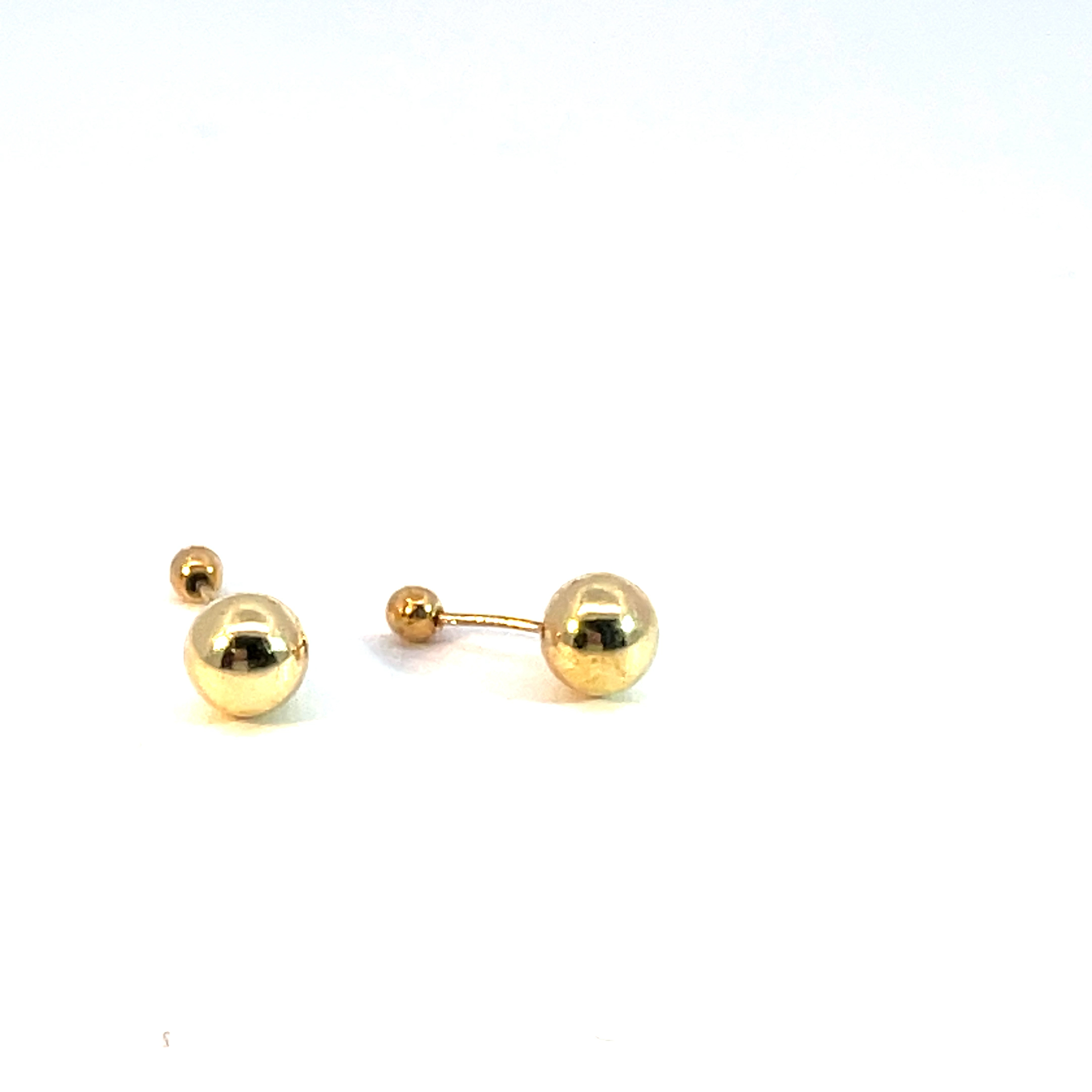 Broquel de oro 10k Esfera bola lisa 5mm - Imagen 3
