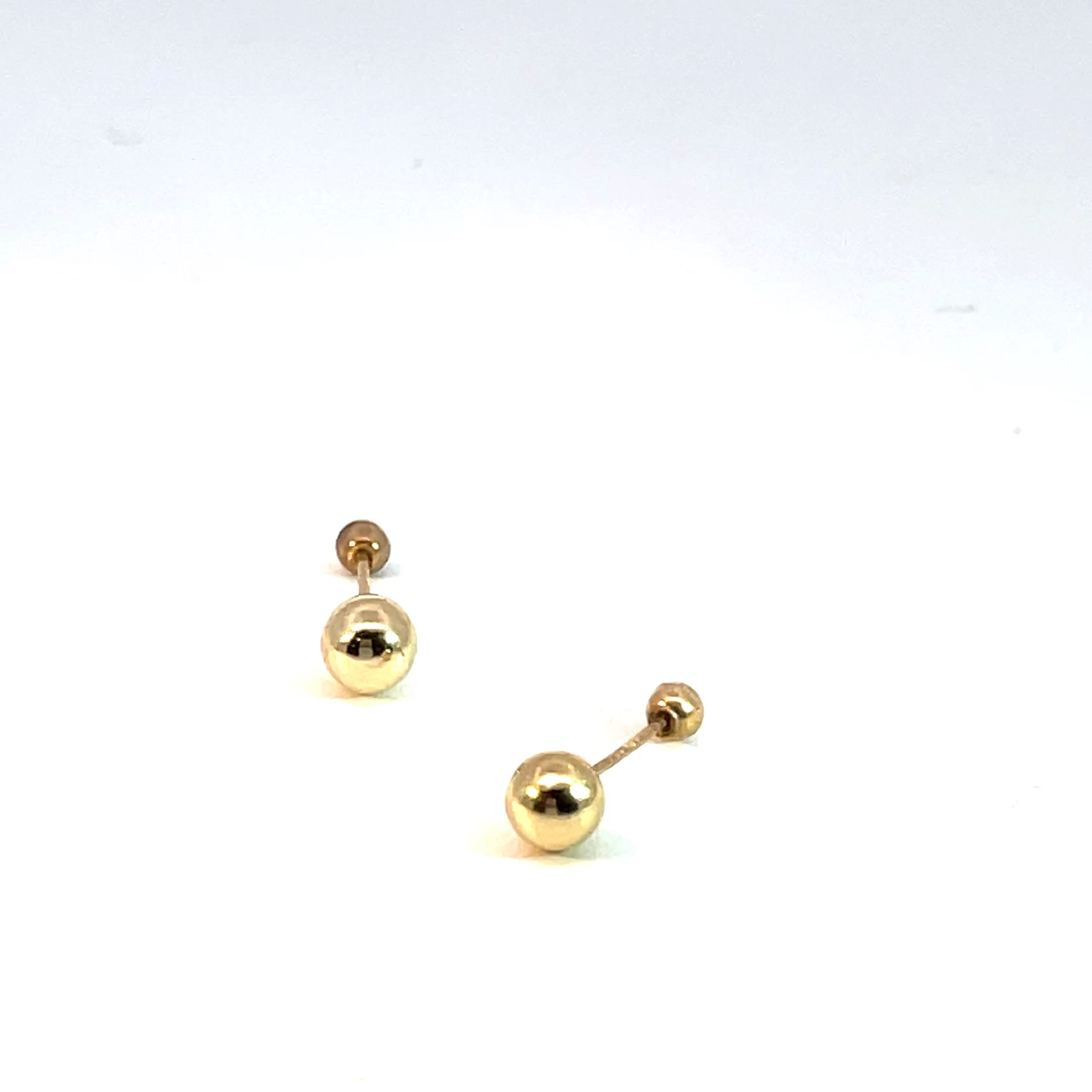 Broquel de oro 10k Esfera bola lisa 4mm