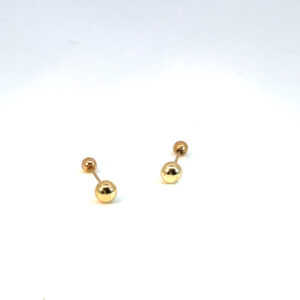 Broquel de oro 10k Esfera bola lisa 3.5mm