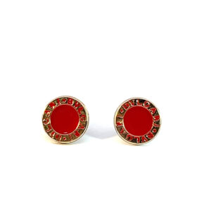 Broquel de oro 10k Bisel rojo Bulgari 9mm