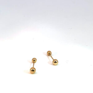 Broquel de oro 10k k Esfera bola lisa 3mm