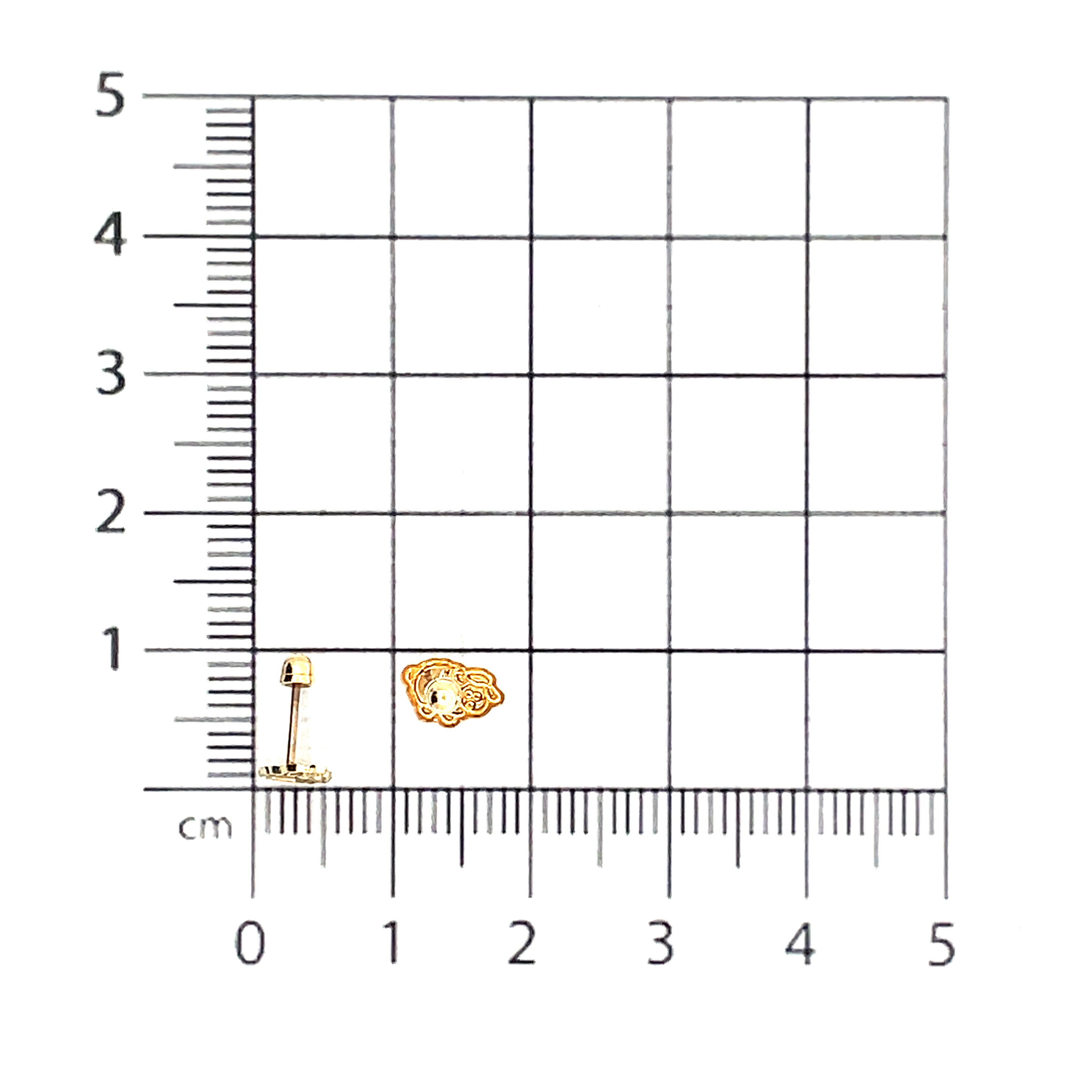 Broquel oro 10k Ovejas 4mm - Imagen 4