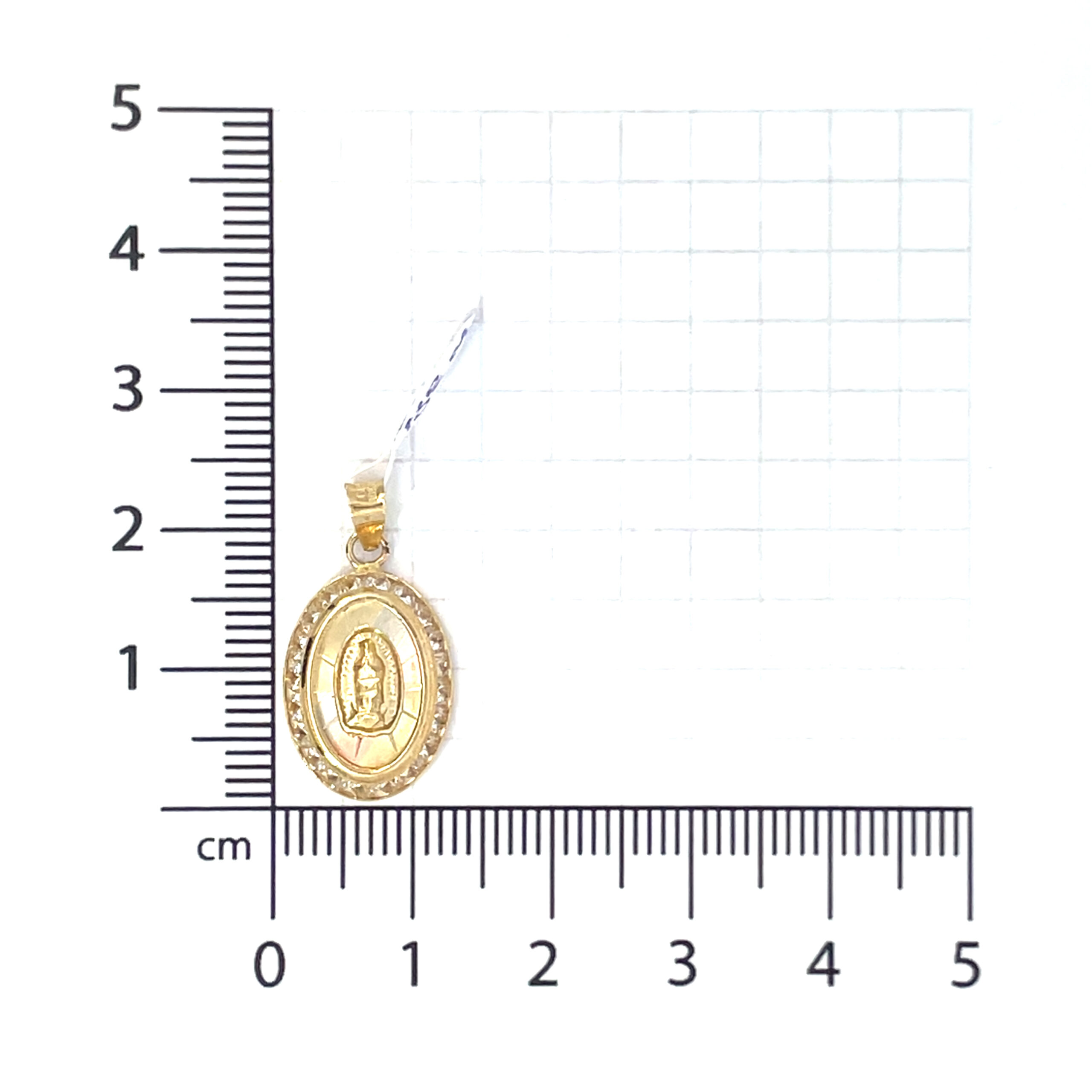 Dije de oro 10k Medalla Virgen de Guadalupe con piedras - Imagen 5