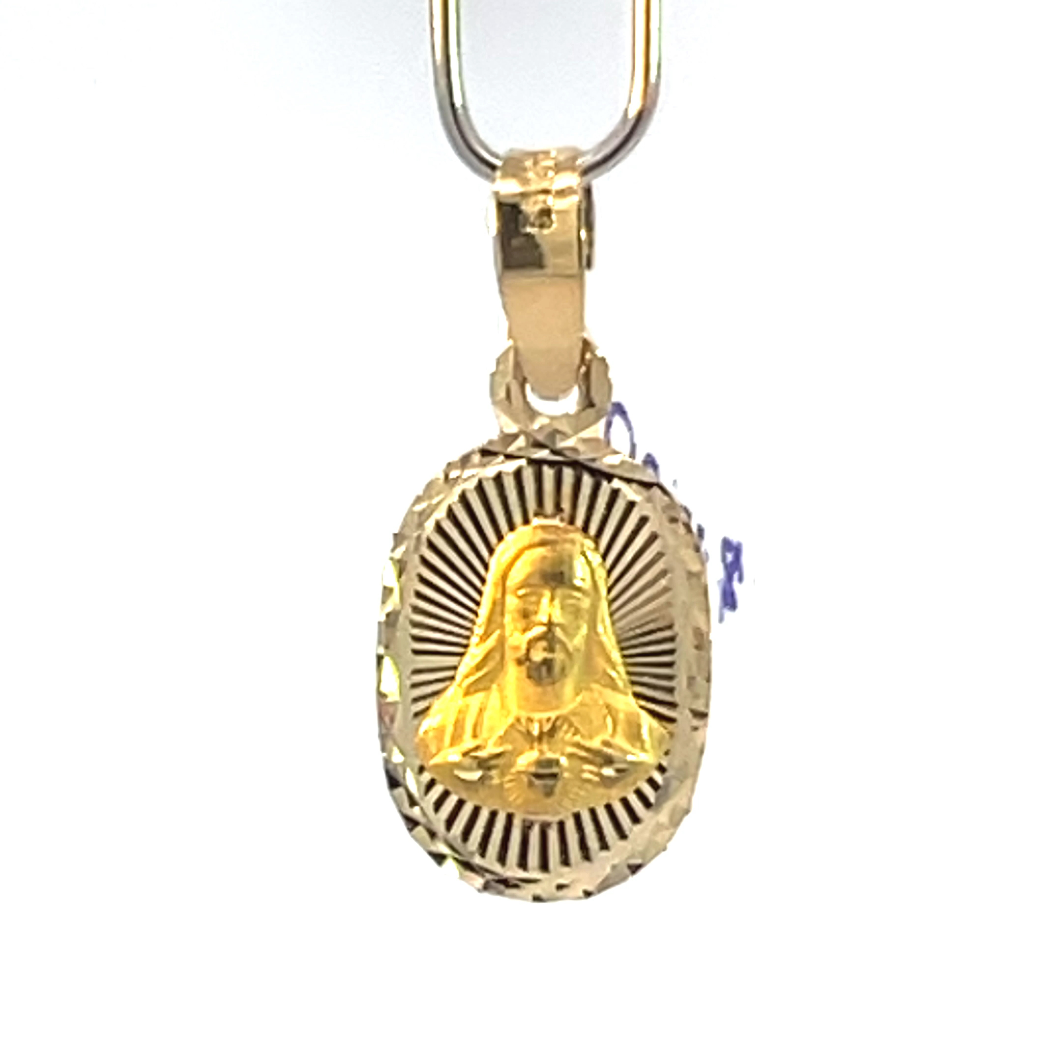 Dije de oro 10k Medalla Sagrado corazón de Jesús - Imagen 2