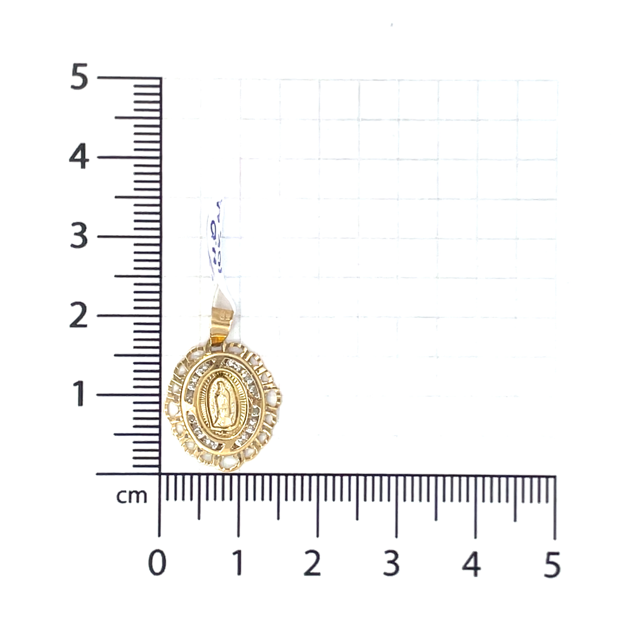 Dije de oro 10k Medalla Virgen de Guadalupe con piedras - Imagen 4