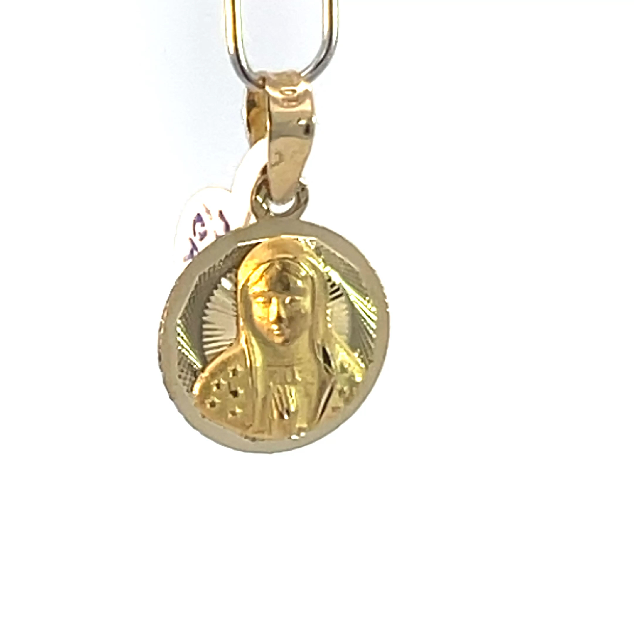 Dije de oro 10k Medalla Virgen de Guadalupe