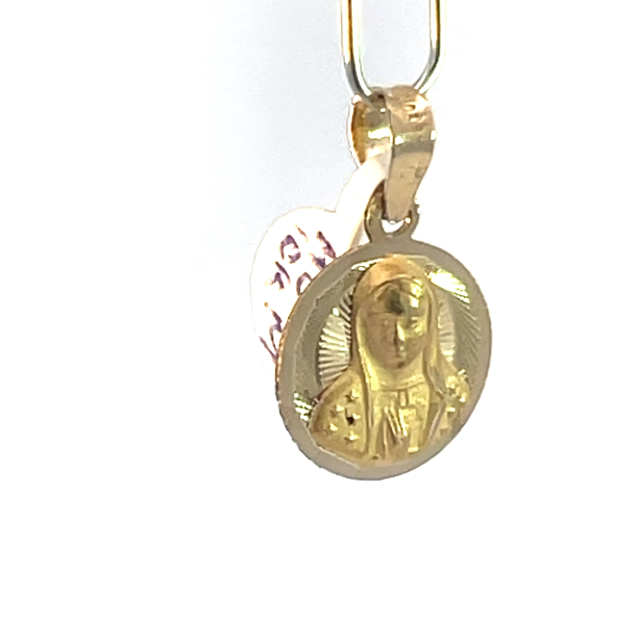 Dije de oro 10k Medalla Virgen de Guadalupe - Imagen 2
