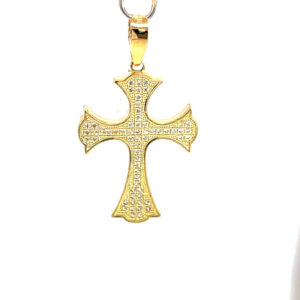 Dije de oro 10k Cruz con piedras