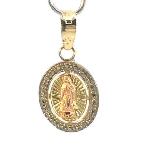 Dije de oro 10k Medalla Virgen de Guadalupe - Imagen 3