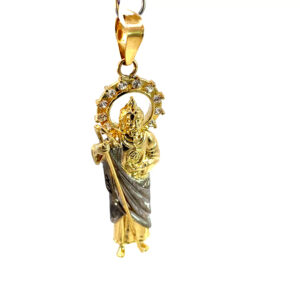 Dije de oro 10k San Judas Tadeo con piedras