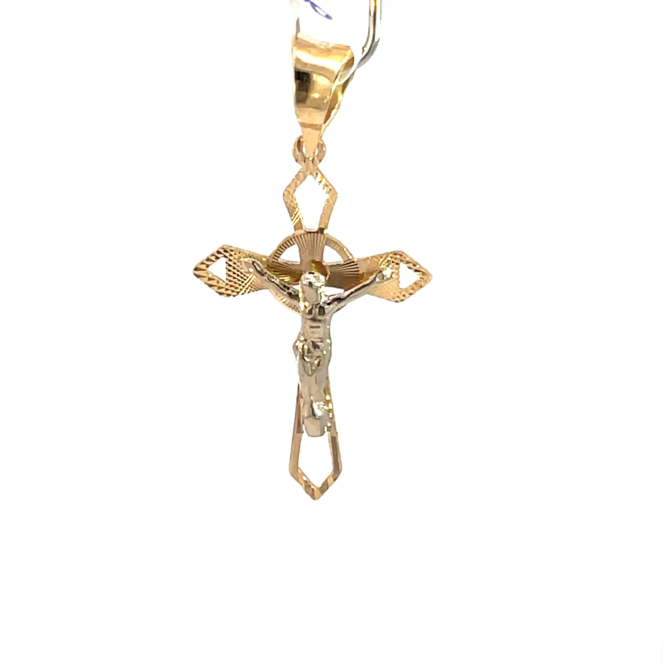 Dije de oro 10k Cruz calada con cristo