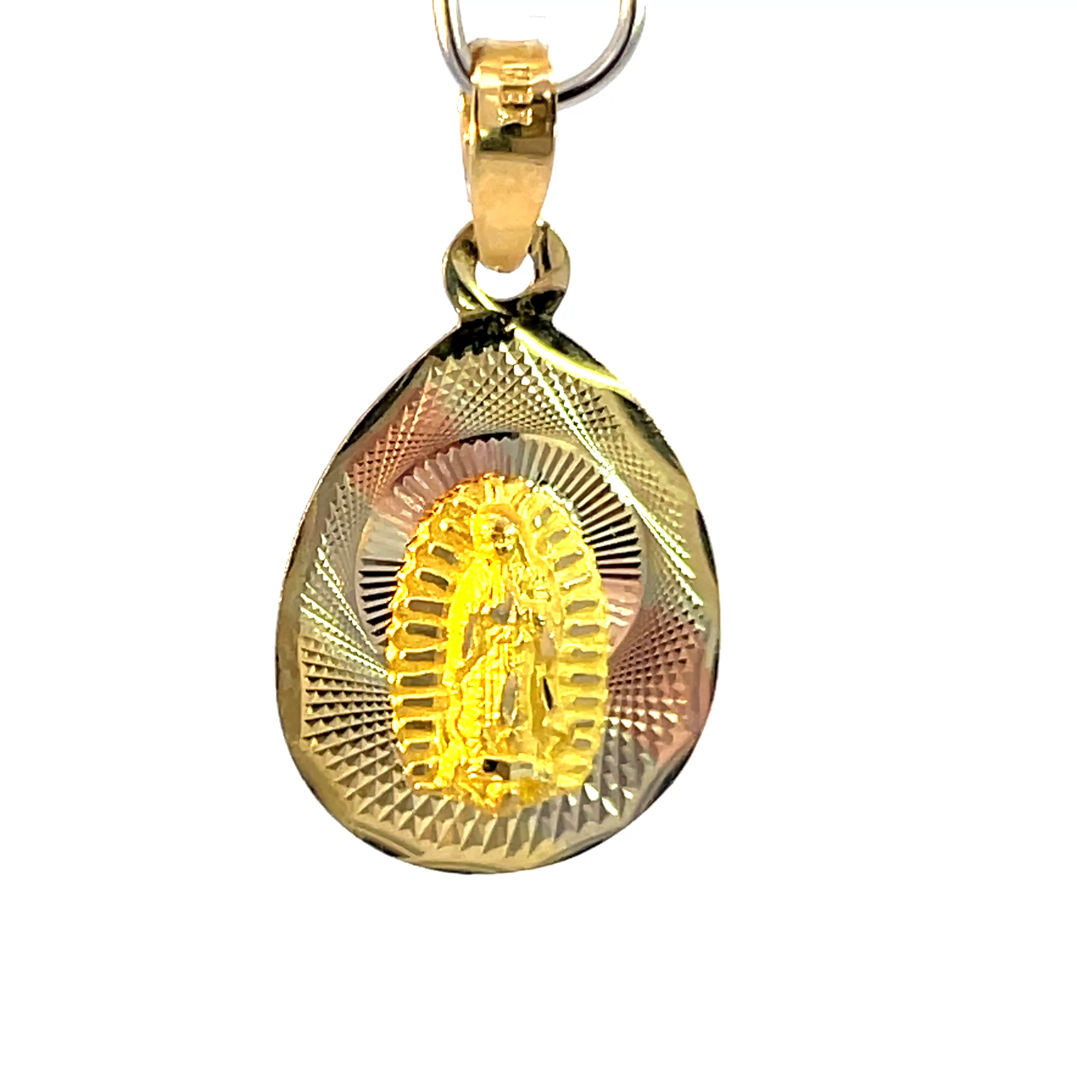 Dije de oro 10k Medalla Virgen de Guadalupe