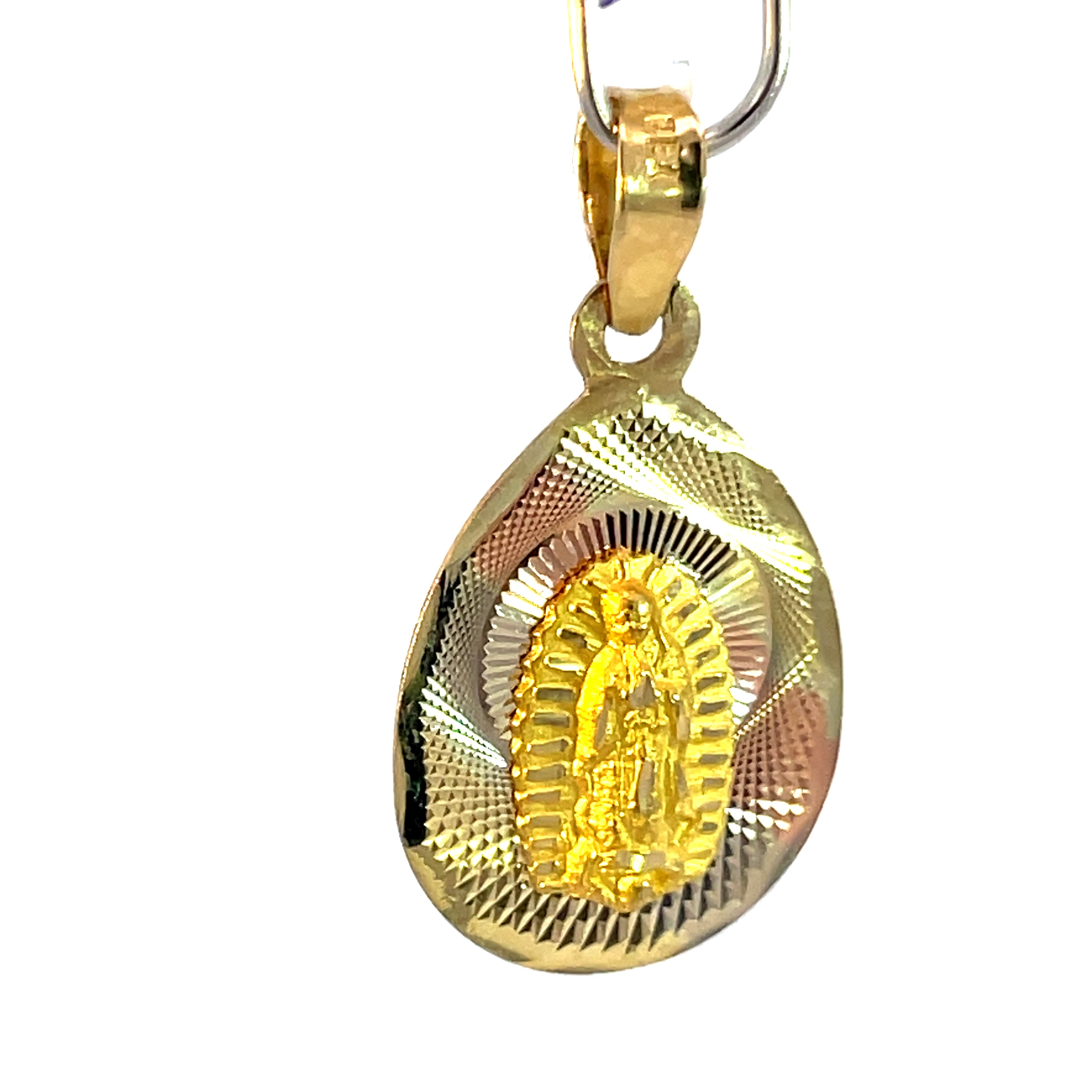 Dije de oro 10k Medalla Virgen de Guadalupe - Imagen 2